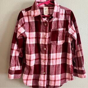 Thereabouts Plaid Girls Shirt in Red and Pink